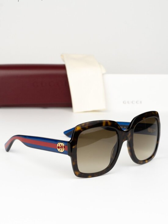 Gucci Women Sunglasses Havana Brown Gradient Square GG0036S 004 NEW AUTHENTIC main image 7